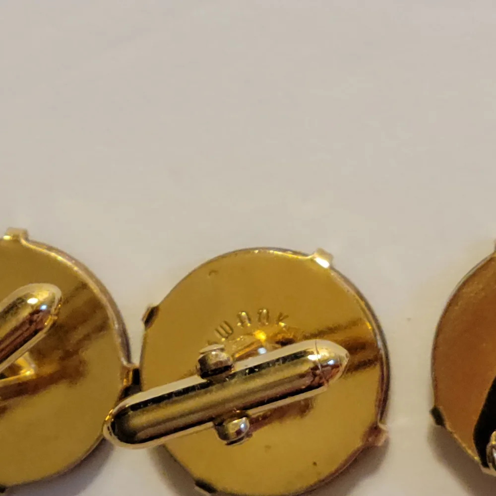Swank Copper Indian Head Cuff-links and Tie Clip Vintage 1900's with Swank Box